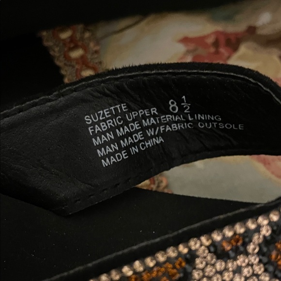 Yellow Box Black and Brown Leopard Print Bling Sandal Flip Flops - Picture 4 of 5